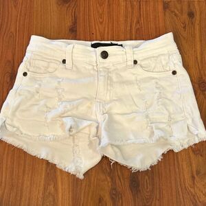 Contraband distressed cut off white jean shorts 14 girls